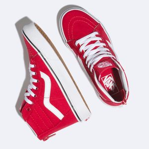 Vans Erkek Çocuk Spor Ayakkabı Varsity Sk8-Hi Zip Kırmızı/Beyaz | 46753-620